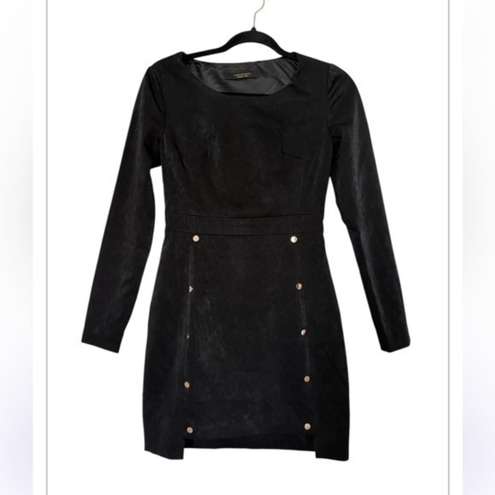 Urban Renewal Black Gold Button Luxury’ Classic Suede Mini Dress Size Medium